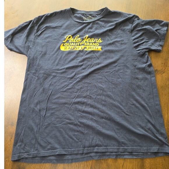 VINTAGE Polo Jeans Co Ralph Lauren Logo Graphic T-shirt Men Large Short Sleeve - Picture 1 of 15